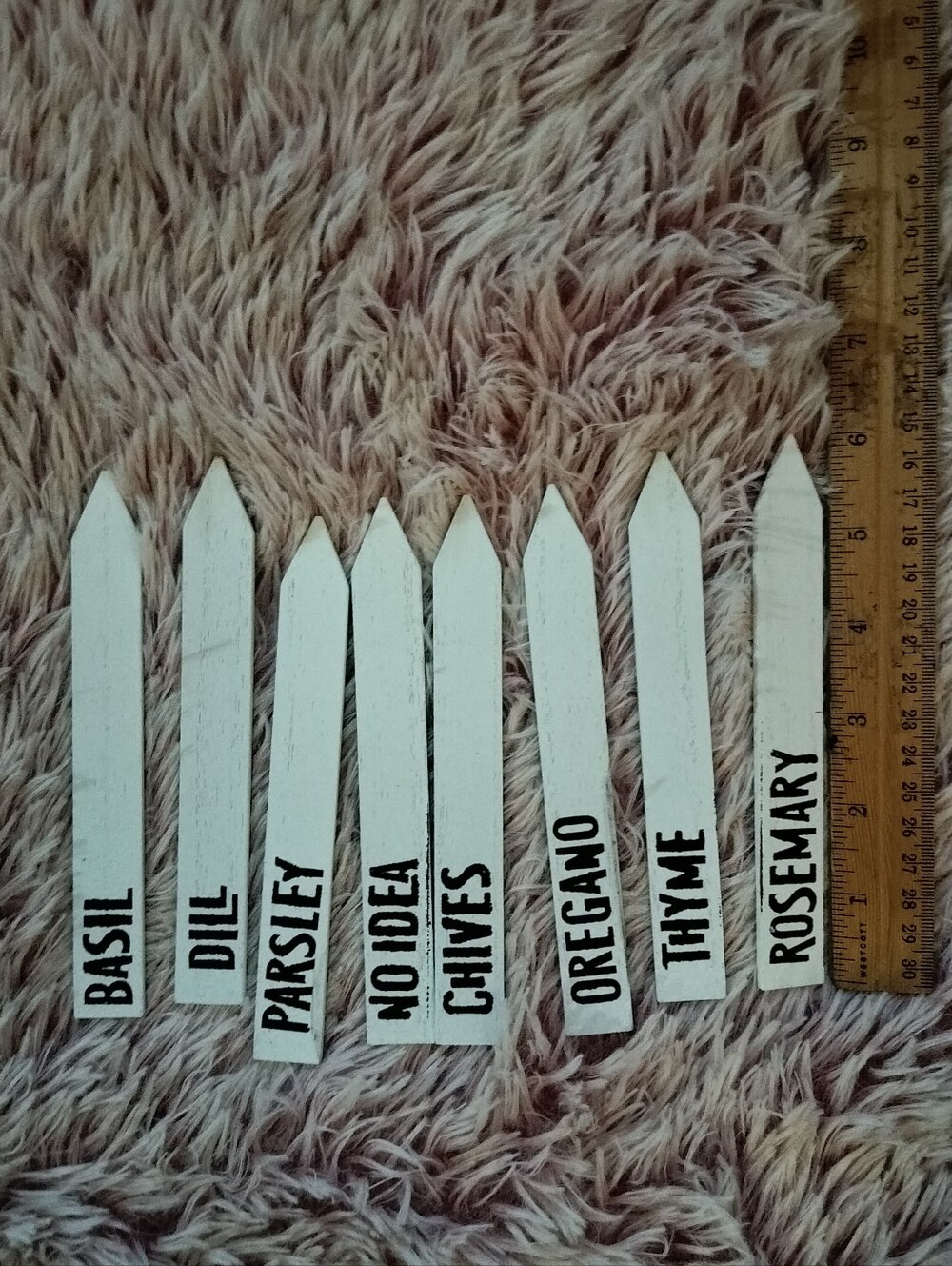 Chalk Couture Set Of 8. Wooden Herb Garden Markers